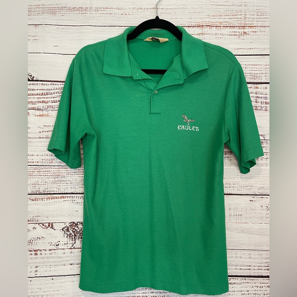 Philadelphia Eagles Kelly Green‎ Mens Polo Logo 7 Size M Vintage